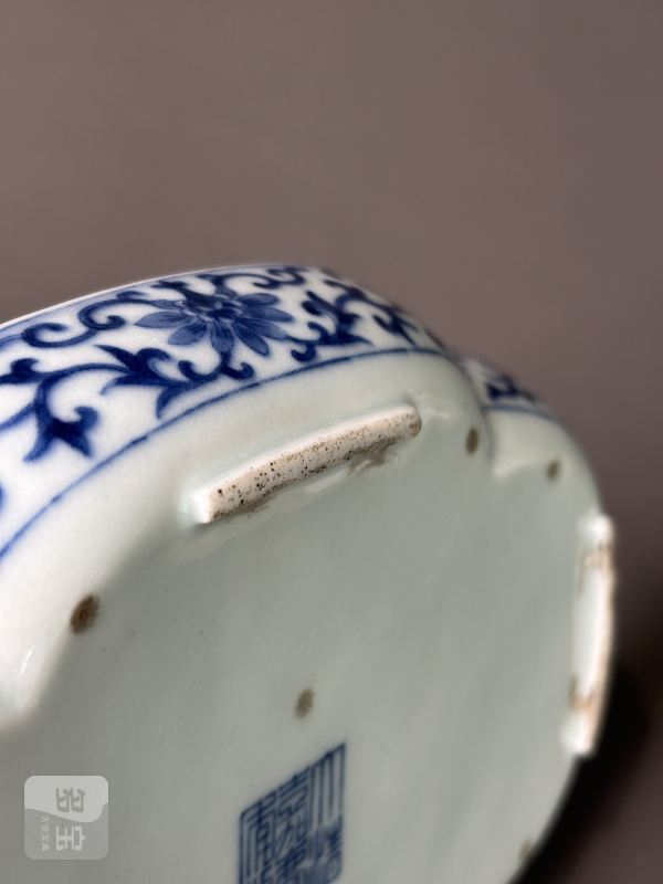 清嘉庆 青花御题诗文海棠洗 - 图13